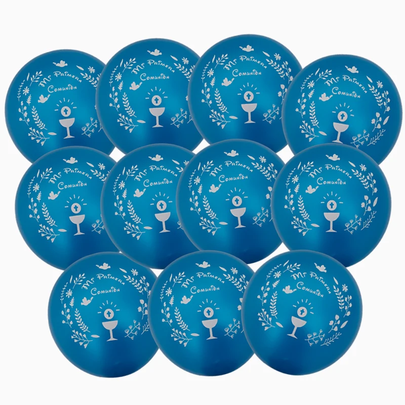 200 Pieces Metal Pink and Blue First Communion & Spanish Mi Primera Comunión Balloon For Kids Party Decoration | Дом и сад