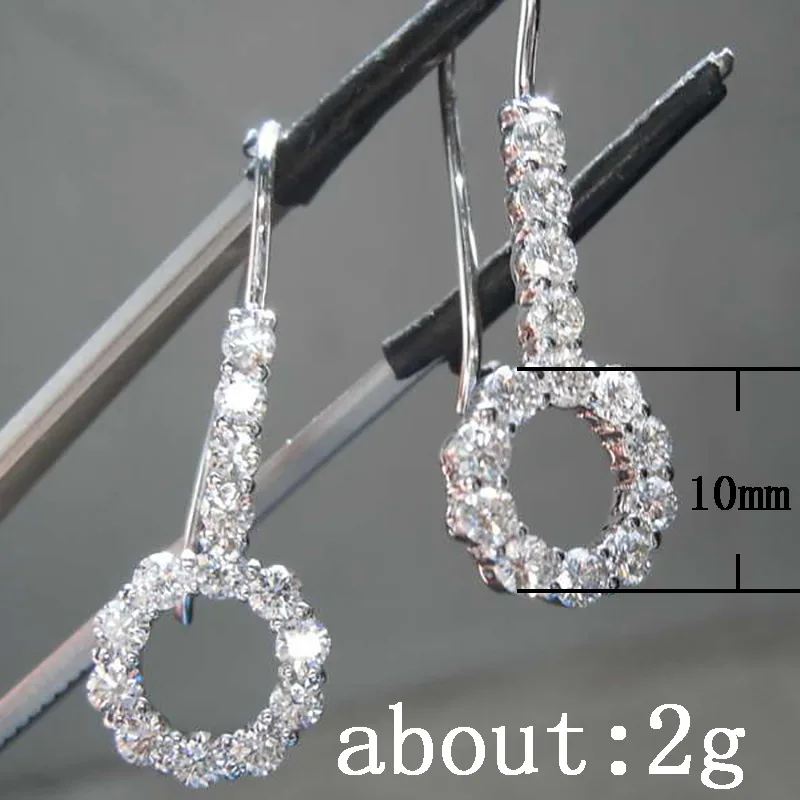 

Exquisite Women's Silver Color Zircon Dangle Earrings Bridal Wedding Earring Engagement Jewelry Crystal Earring Jewelry Gift