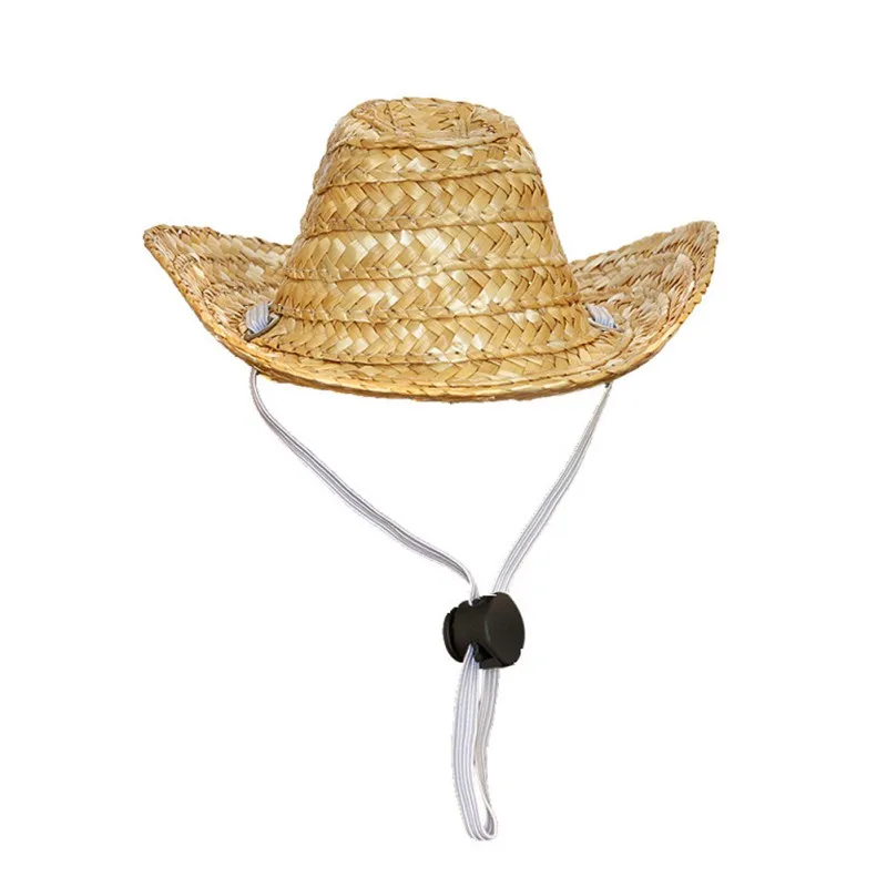 

Pet Cats And Dogs Cute Straw Cowboy Hat Accessories Adjustable Size Full Of Vitality Pet Supplies Cat And Dog Accessories