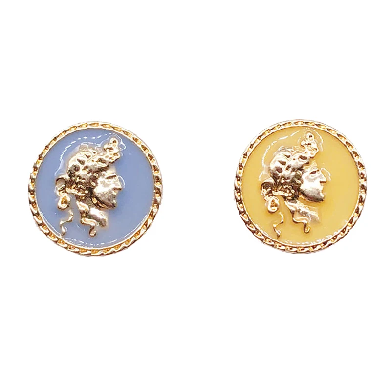 

Newest 15pair/lot alloy drop oil human geometry rounds shape fashion women earring stud diy jewelry earring accessory
