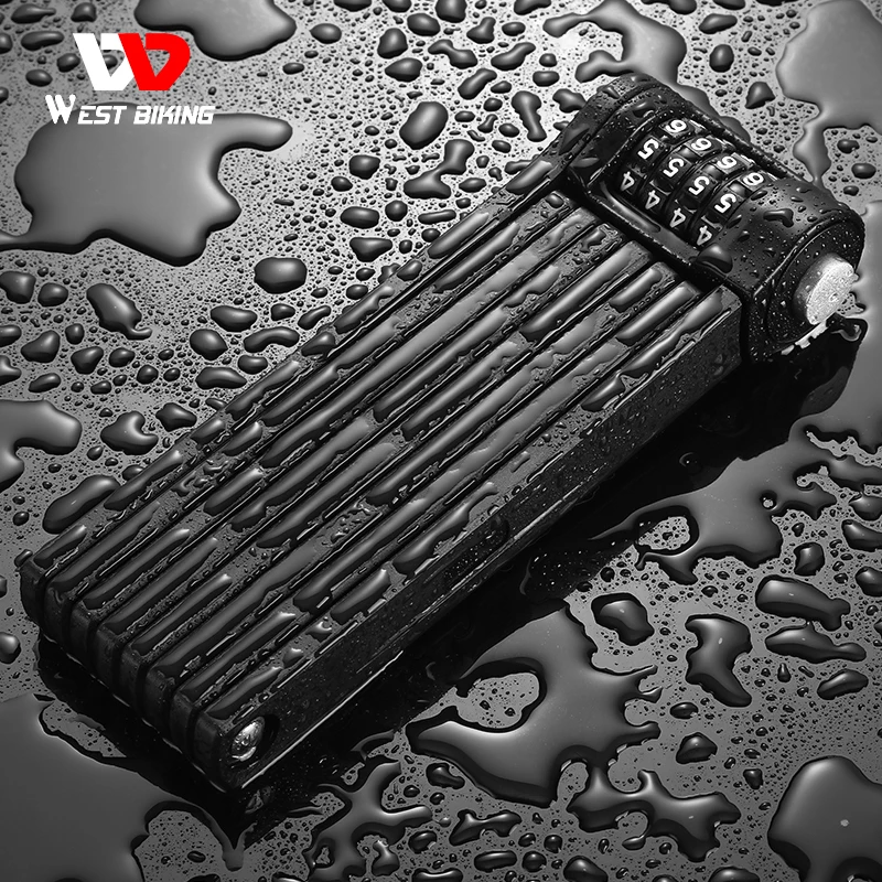WEST BIKING Foldable Bike Lock MTB Road Bicycle Password Cycling High Security Anti-Theft Chain for Scooter Motorcycle | Спорт и