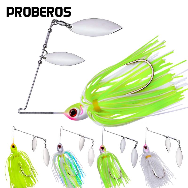 

PROBEROS 5Pcs/lot Fishing Spinnerbait Lures 10g-14g Double Willow Blade Spinner Baits for Bass Pike Tiger Muskie Metal Jig Lures