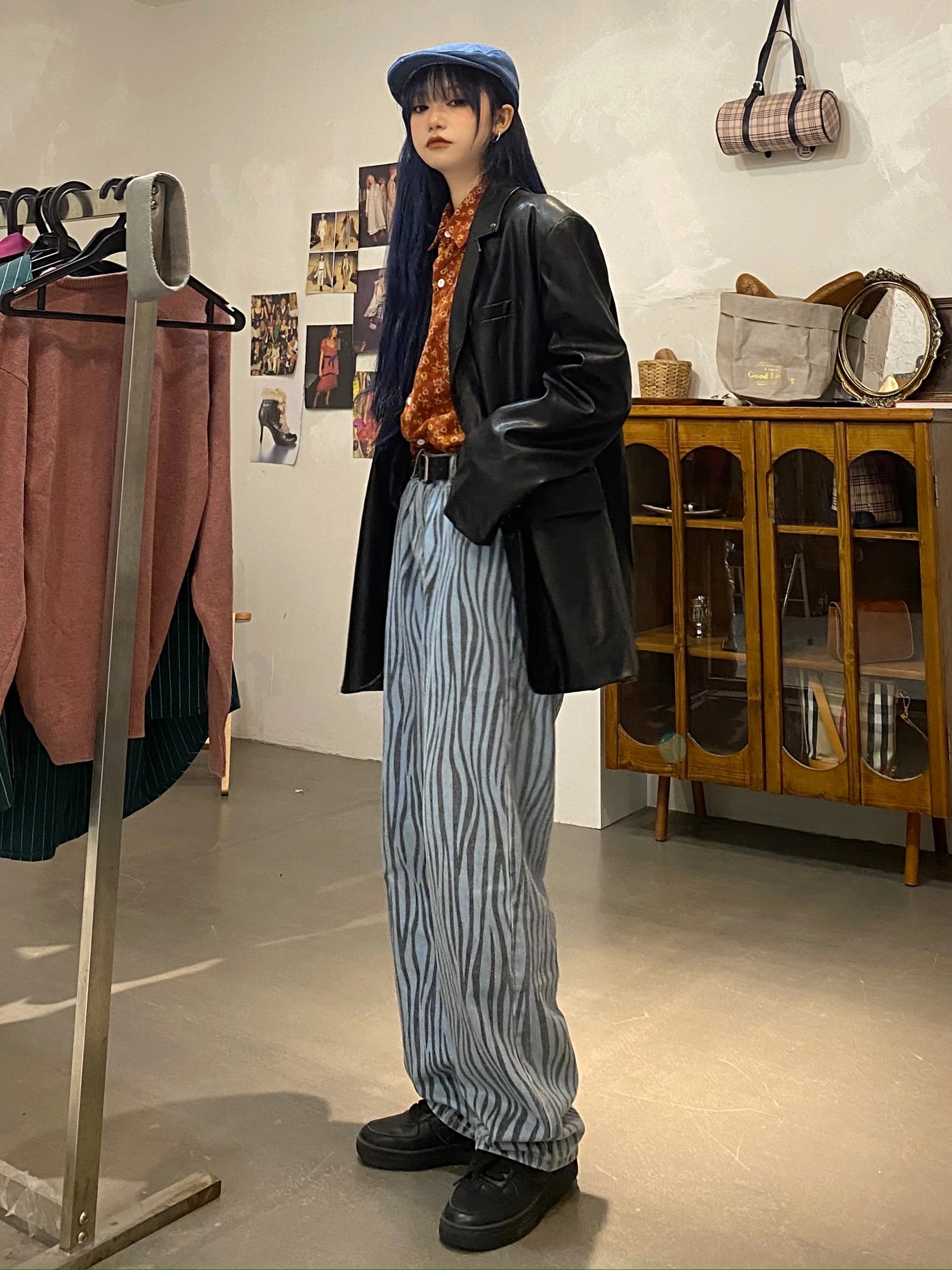 

UNCLEDONJM Striped Jeans Men's BF Harajuku Fashion Brand Hip-hop Cool Street Fashion Pants biker jeans designer AN-E068