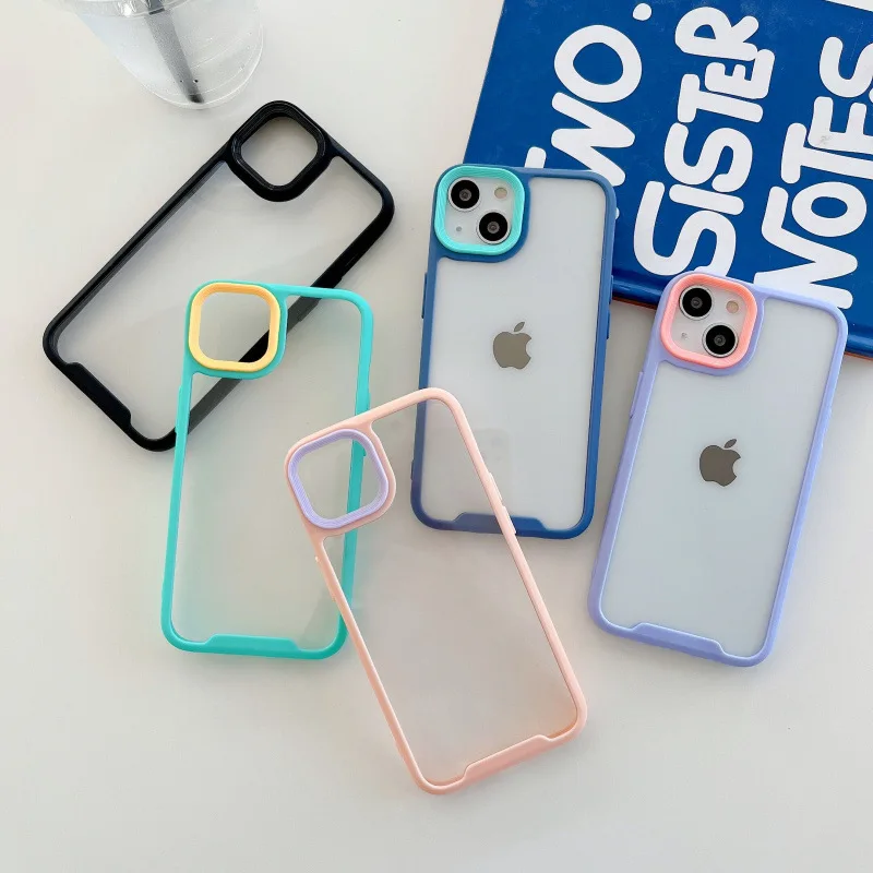 

For iPhone 13 Pro Max Case Candy Colors Transparent Phone Case For iPhone 12 11 Pro Max X XR XS Max 7 8 Plus Clear Back Cover