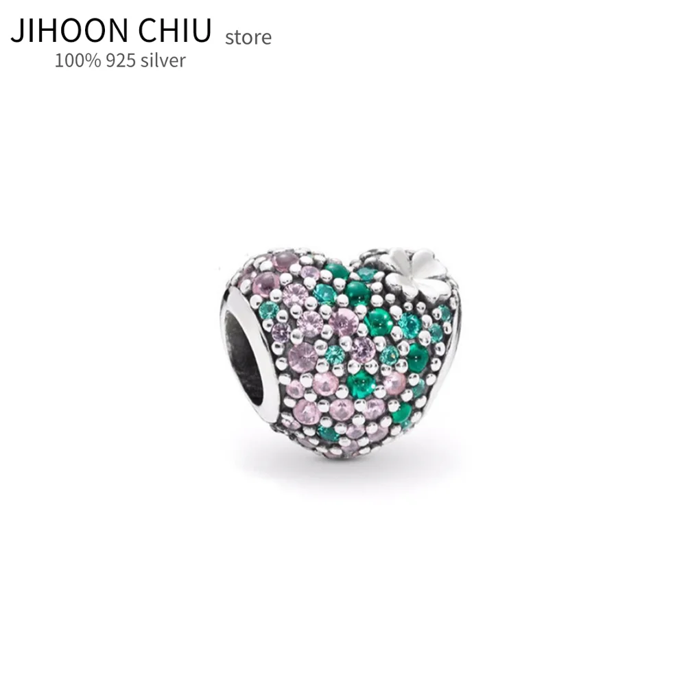 

New 925 sterling silver star bead heart-shaped flower Fit Pandora Charms Bracelet DIY Women Original Beads Jewelry