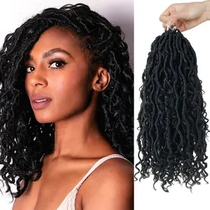 Женские плетеные косички Goddess Faux Locs Curly, 24 Подставкиупаковка, синтетические косички для наращивания волос