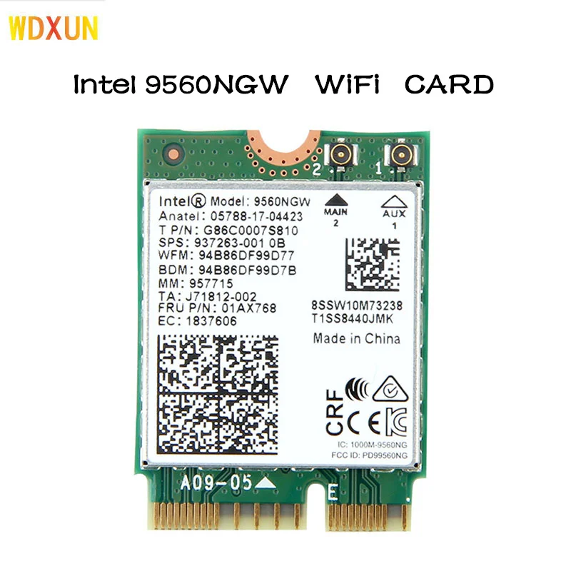 Intel 9560 двухдиапазонный 2 4g/5 ГГц беспроводной bluetooth 5 0 802.11ac m.2 cnvi 9560ngw Wi-Fi карта |