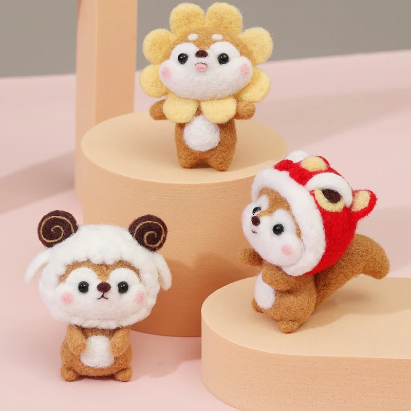 Не закончить фетр комплект креативные милые игрушка белка кукла из шерсти