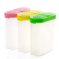 double lids spice jars plastic condiment container box for seasoning condiment sugar salt storage case kitchen accessories