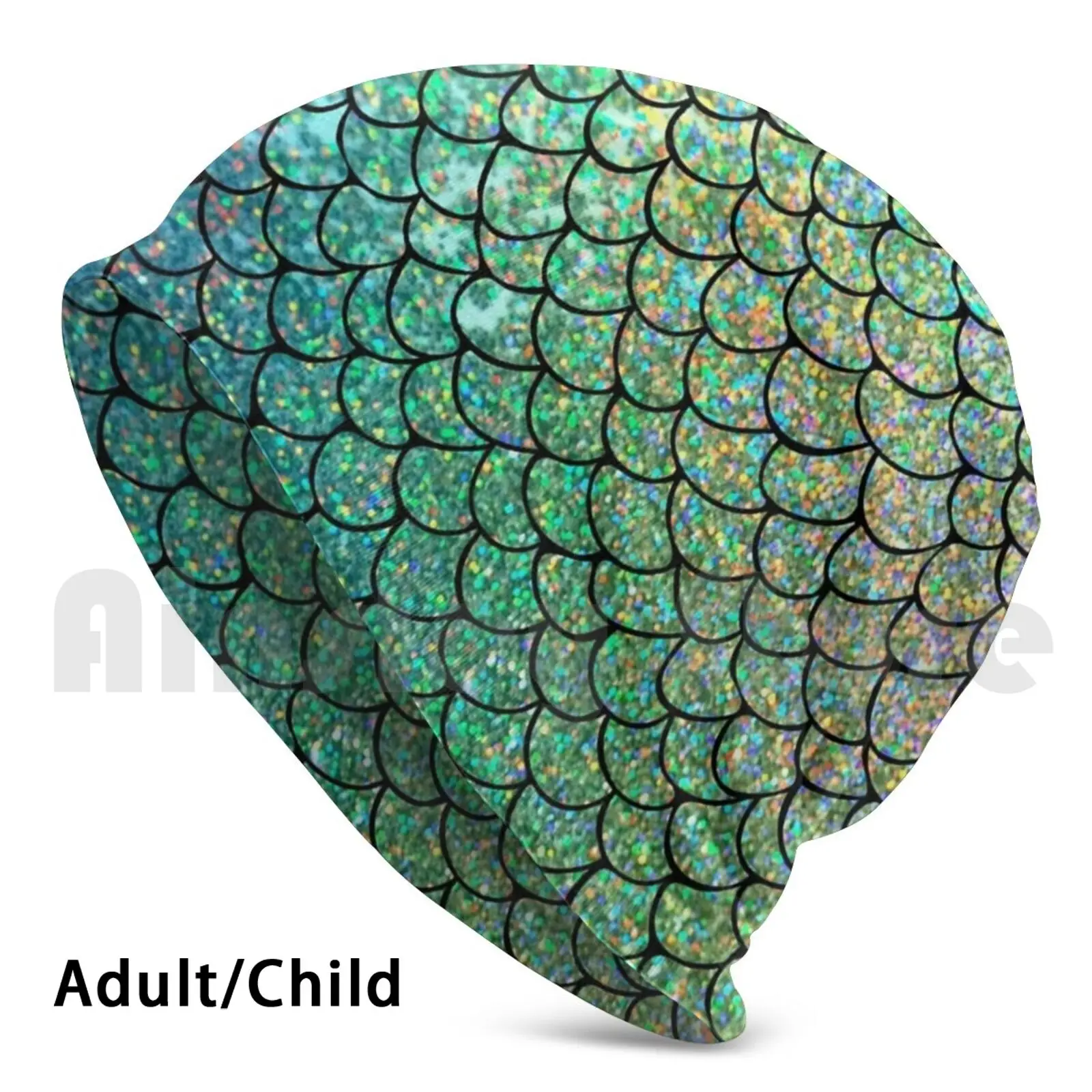 

Colorful Glitter Mermaid Scales Beanies Knit Hat Hip Hop Mermaid Fairy Tale Scale Scales Whale Tail Animal Arctic
