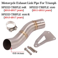 slip on motorcycle exhaust side row connecting modified mid link pipe for triumph speed triple 1050 94r 1050r 2011 2017 years