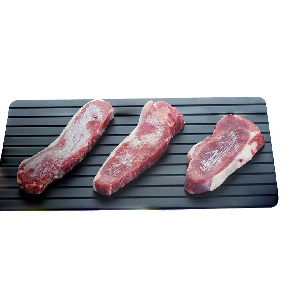 Мясная разморозка черная домашняя безопасная доска для разморозки быстрая пластина для разморозки алюминиевая кухонная морозка инструмент для разморозки еды