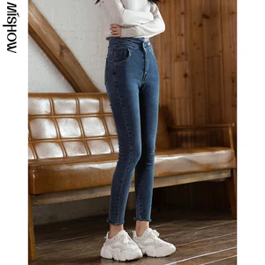 MISHOW, зимние джинсы для женщин 2020, узкие брюки, высокая талия, джинсовые длинные брюки, сексуальные, тонкие, женская нижняя одежда, MX20D2252