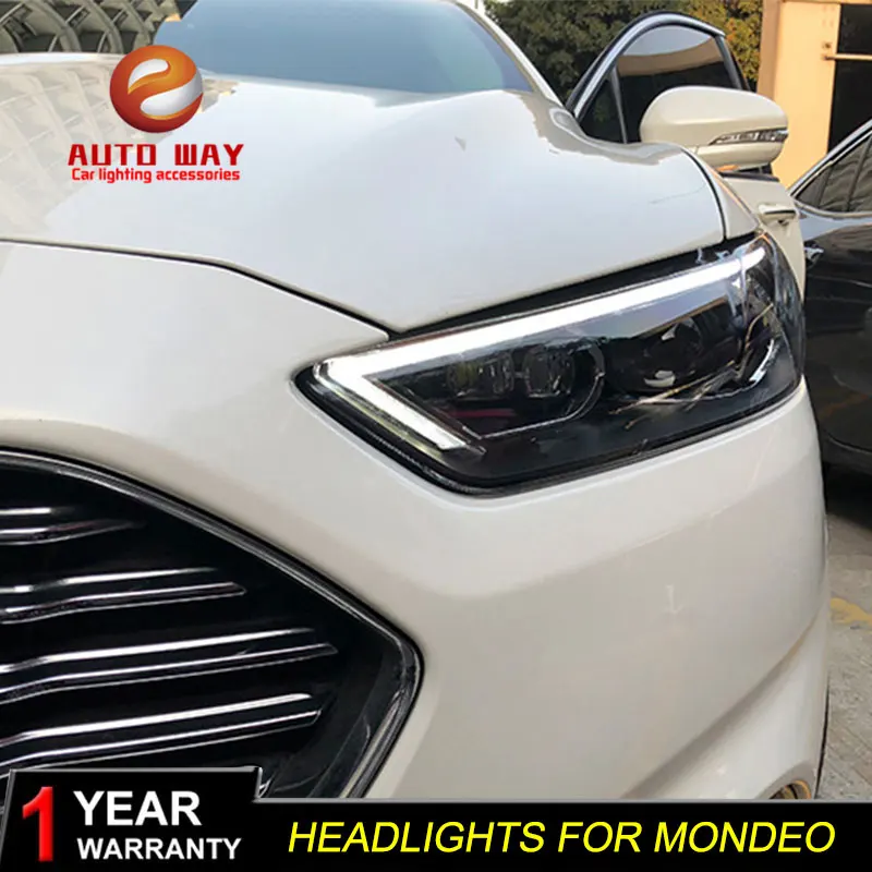 Автомобильный Стильный чехол для Ford Mondeo 2013 2016 фары СВЕТОДИОДНЫЙ DRL Объектив