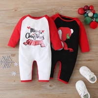 cute baby clothes girl christmas clothes cotton letter snowman patchwork long sleeve baby romper fashion baby boy clothes 0 18m