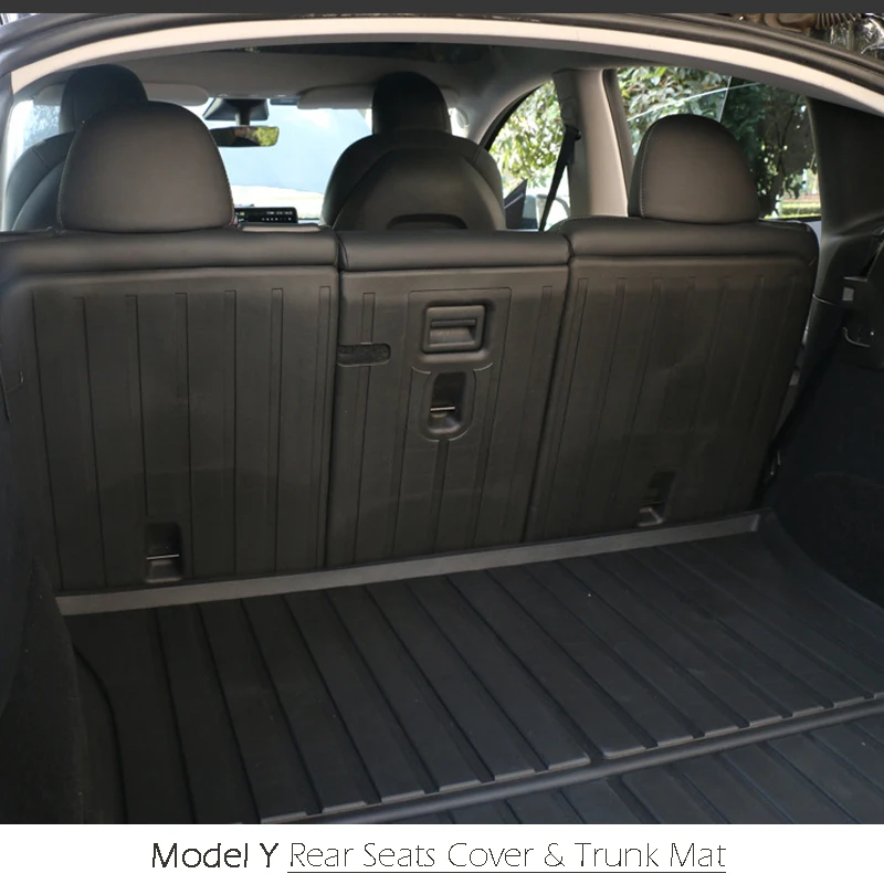 

Trunk Liners & Seats Back Protector For Tesla Model Y/3 Durable TPE Cargo Mats & Seat Anti-Kick Cover All-Weather Carpet