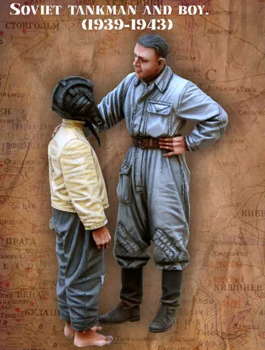 Масштаб 1/35 Неокрашенная фигурка из смолы советский танкер и мальчик 2 | Игрушки