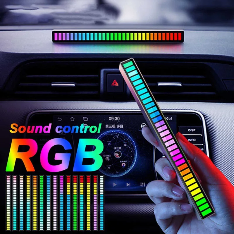 

2021 RGB-подсветка с голосовым управлением, музыкальный ритм, перезаряжаемый красочный атмосферсветильник свет, Автомобильный декоративный с...