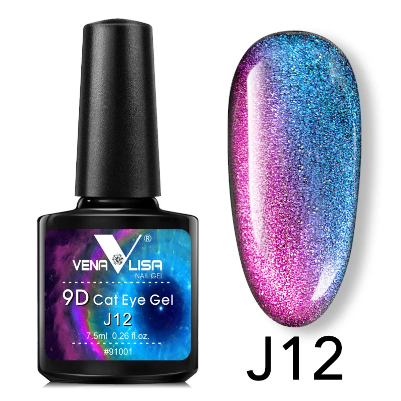 J12 9D cat eye gel Canni Новое поступление 9D гель Лаки солнцезащитные очки "кошачий глаз" Волшебный хамелеон лак для ногтей искусство маникюра Galaxy Звездное Магнитный разноцветный Гель-лак - Цвет: J12 9D cat eye gel