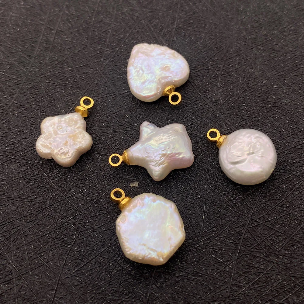 1 _ натуральный жемчуг белый кулон в форме сердца шестигранное ожерелье серьги