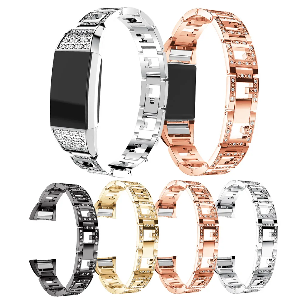 Металлический ремешок для часов Fitbit Charge 2 роскошный браслет из нержавеющей стали