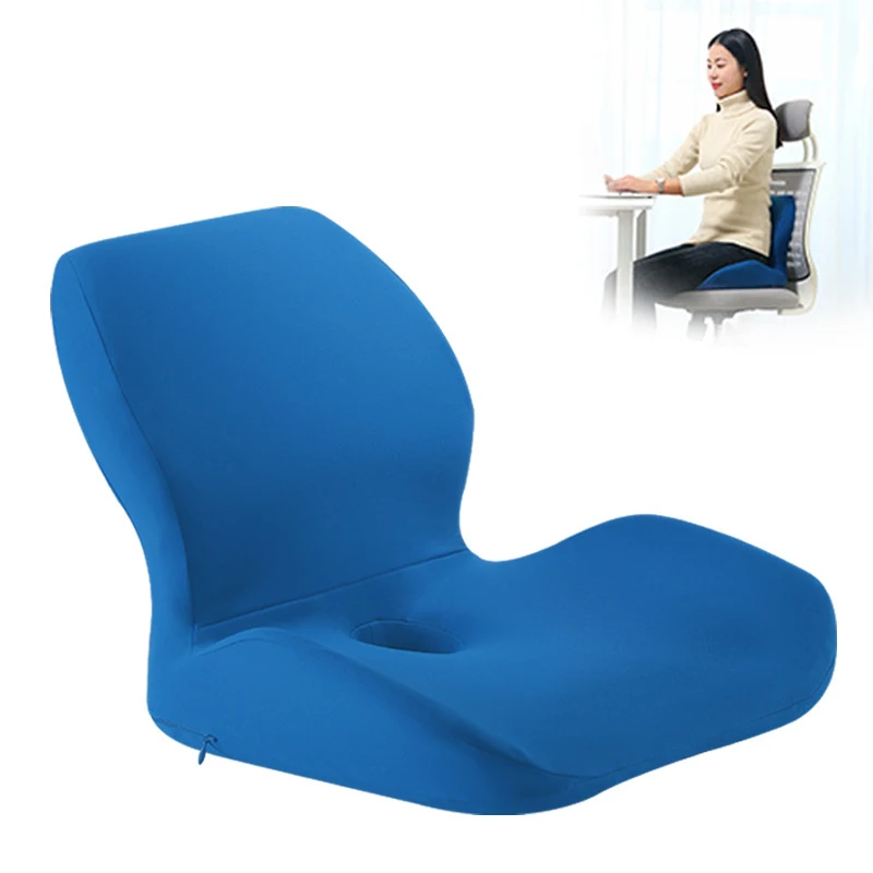

Memory Foam One-piece Cushion Orthopedic Hemorrhoid Seat Cushion Waist Back Support Office Chair Pad For Coccyx Pain Relief