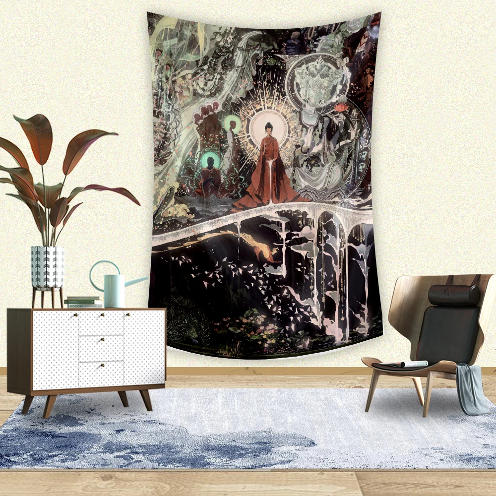 

Buddha statue Tapestry kawaii room decor Wall Hanging Hoho decor aesthetic room decor Witchcraft Tapestry