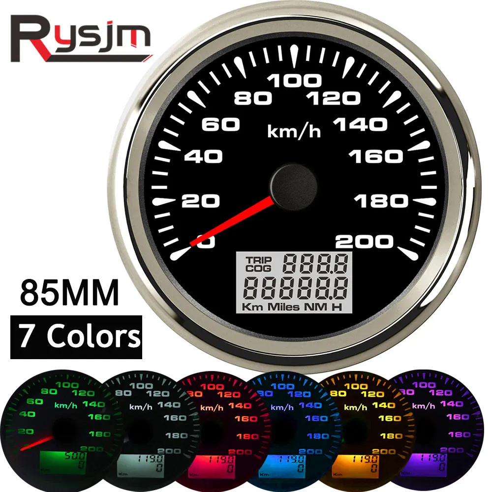 7 видов цветов подсветка GPS Спидометр 85 мм Автомобильный одометр автоматическая