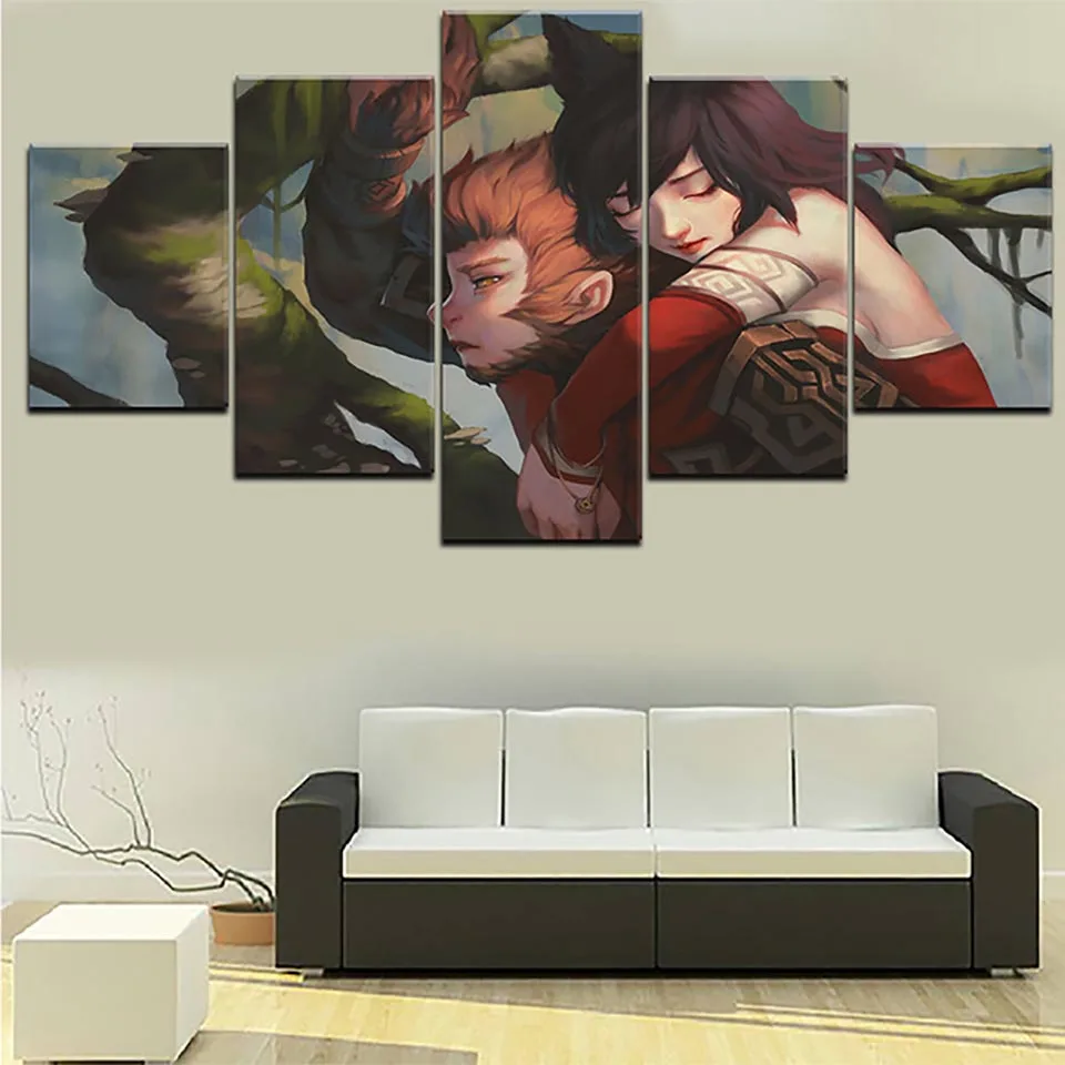 Картина на холсте 5 шт. украшение для дома герой Лига игры постер простая картина