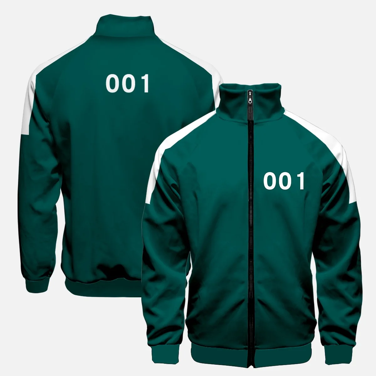 

new Squid Game Squid Game Clothes Male Lead Li Zhengjae The same sportswear autumn stand-up collar zipper sweater