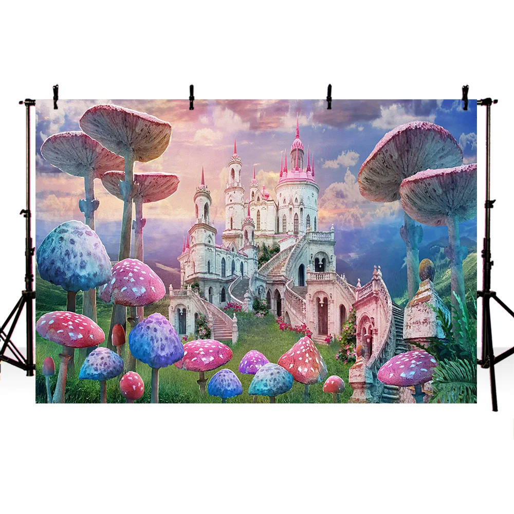 Фон для студийной фотосъемки с изображением грибов новорожденных и детей |