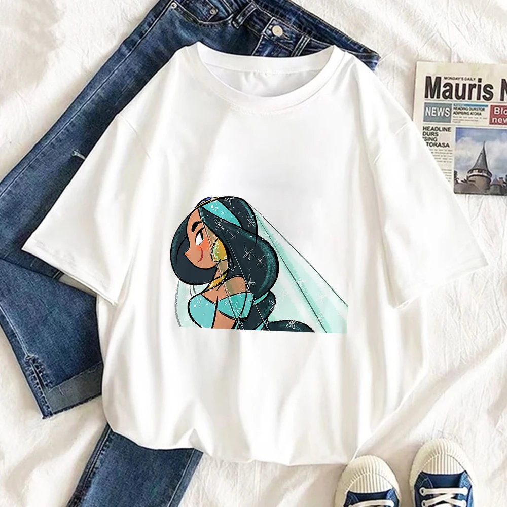 Женская футболка с графическим принтом диснеевских принцесс милые