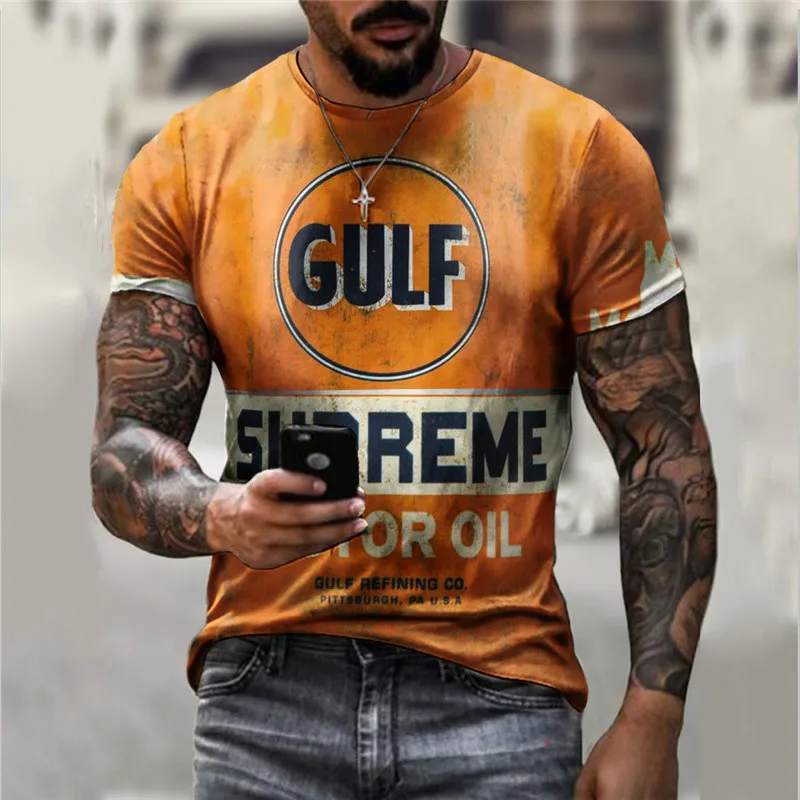 

Large size T-shirt with letters printed on 3D mens fashion cool T-shirt Streetwear 2021 summer Top