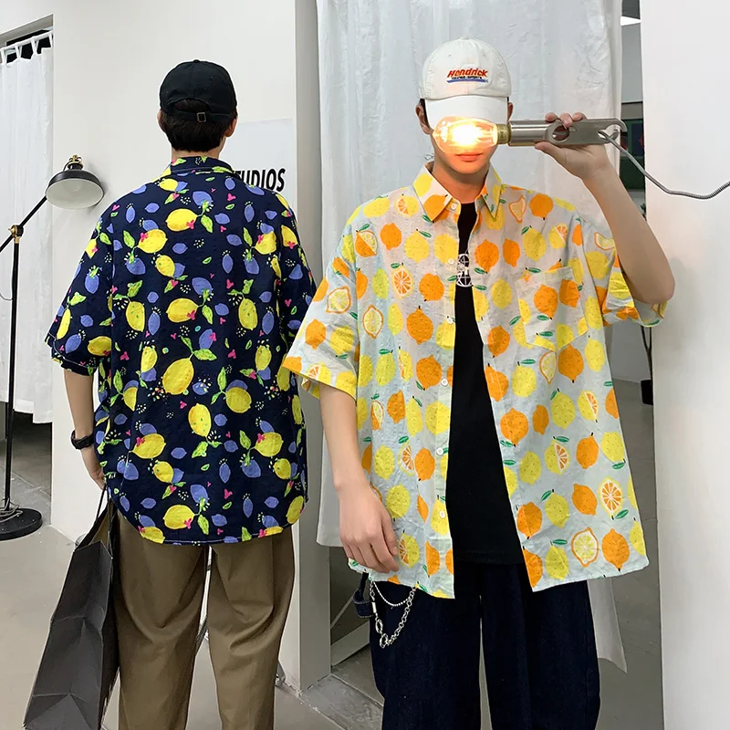 

Shirts Hawaiian Men Shirts camisas para hombre Printed Beach Loose Shirts Casual Short Sleeve Brand Men Clothing Plus Size 3XL