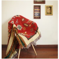 pure cotton linen retro nostalgia carpet thin blanket tie dye ethnic art blanket bed cover living room bedroom felts tapestry