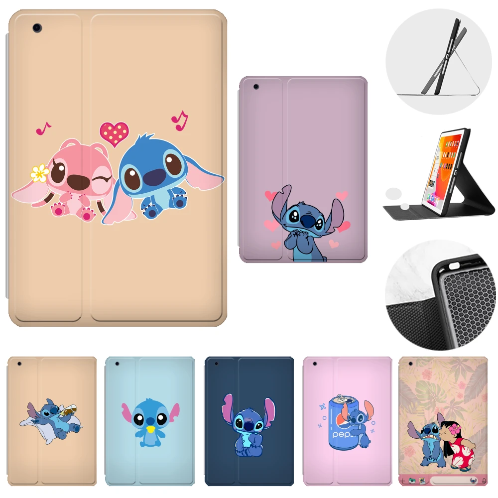 

Чехол для iPad Pro 11 2021, чехол для Air 4, чехол для iPad 8-го поколения, чехол для планшета 10 дюймов, уникальный мультяшный чехол с диснеевским стичем