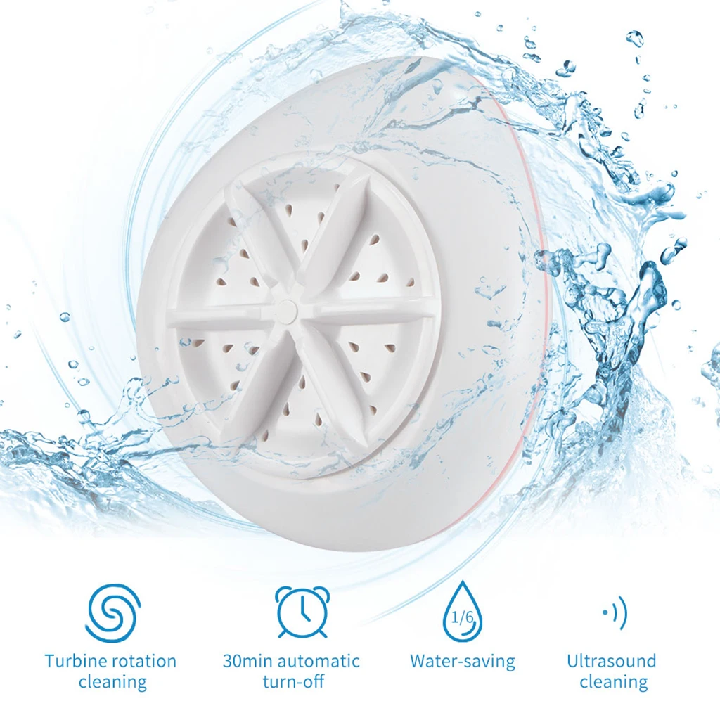

Mini Ultrasonic Washing Machine Washer USB Personal Rotating Washer for Socks Travel Trip Home Dorm Business Laundry Washer