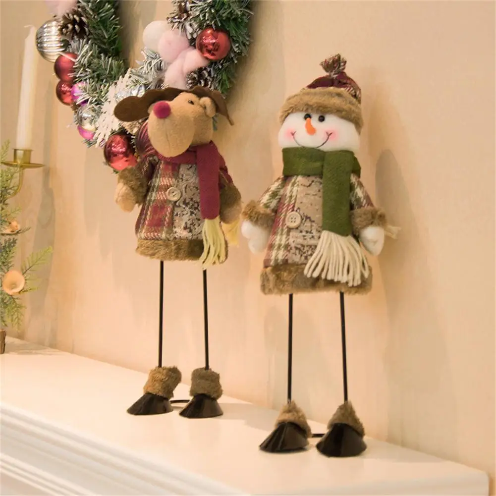 

Счастливого Рождества, искусственная ткань, восхитительный Санта-Клаус, лось, снеговик, плюшевая кукла, детские подарки на Рождество, вечер...