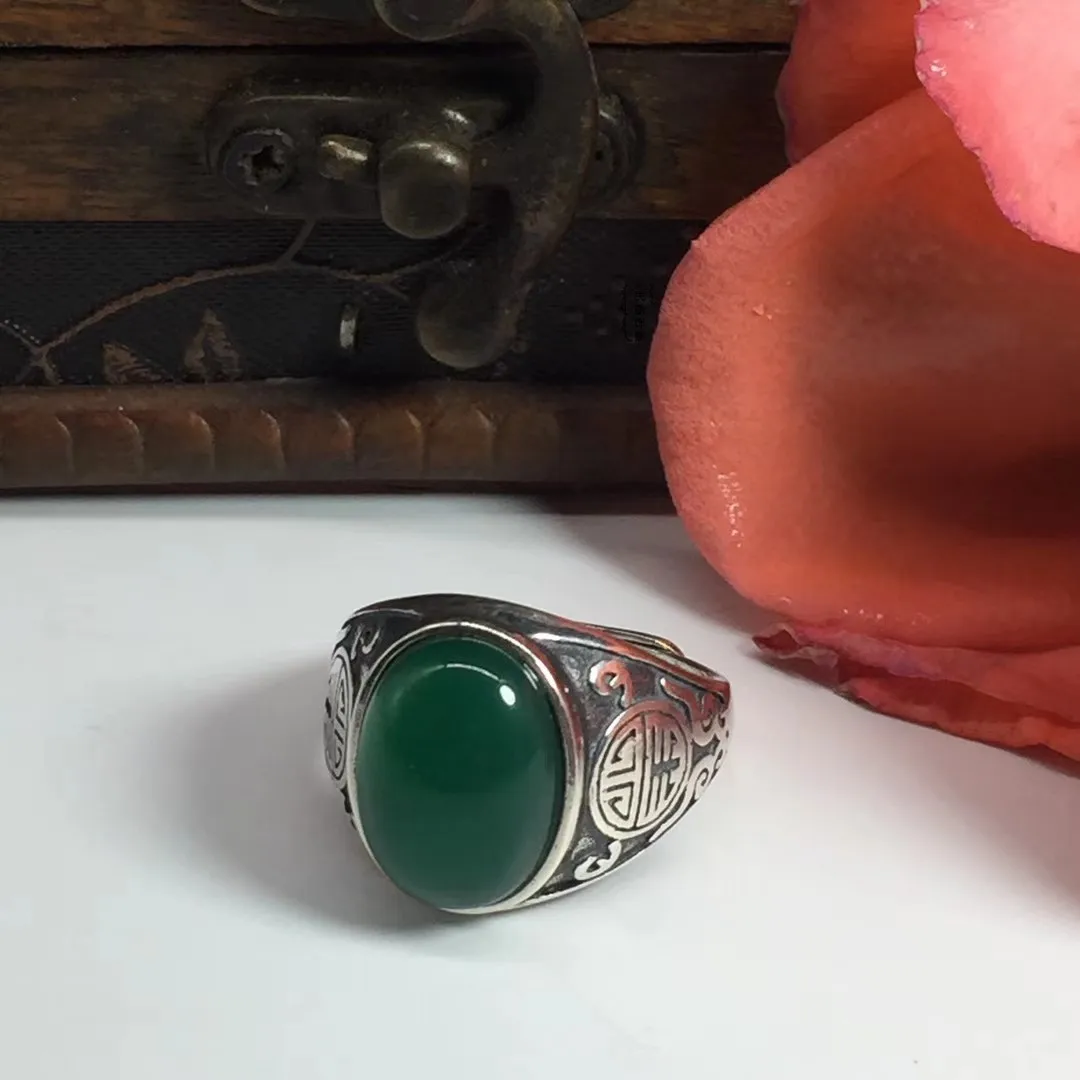 

Popular Free Shipping Ethnic Silver Jewelry Mongolian Element 925 Sterling Silver Ornament Ethnic Style Men's Ring