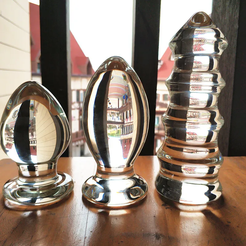 Большая Анальная пробка супер прозрачная со стеклом огромный анальный секс