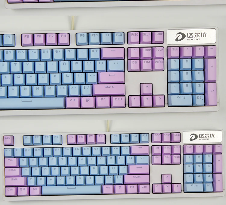 Розовый Фиолетовый Синий механическая клавиатура Ключ Крышка 104/87 keycap ABS Прозрачный ключ крышка для игр механическая клавиатура MX брелки