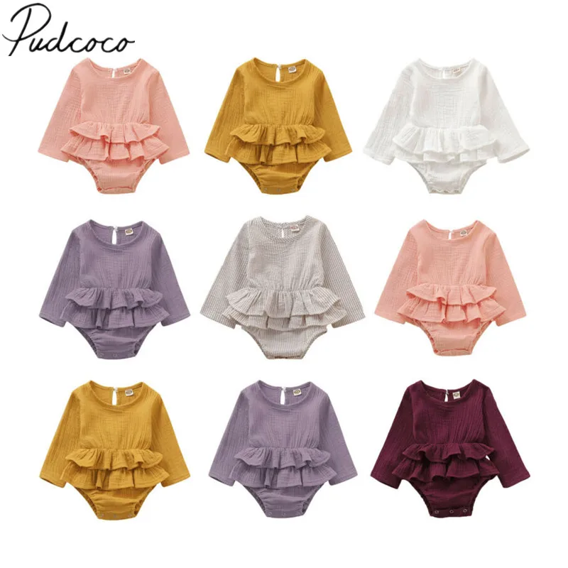 Весенне осенняя одежда для новорожденных маленьких девочек комбинезон с