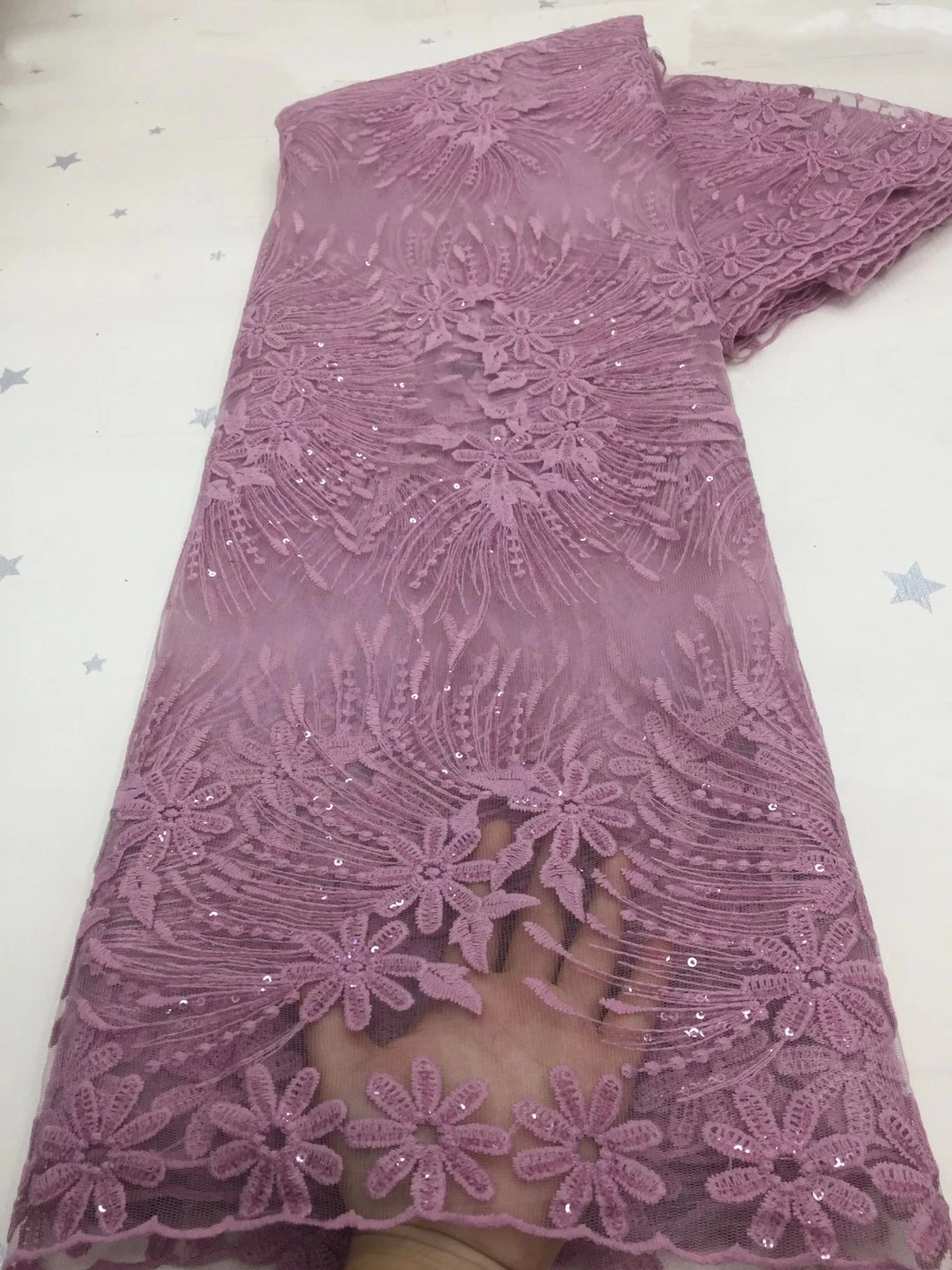 

Onion African Lace chiffon Embroidered Fabric Nigerian Sequins Lace Fabric 2020 High Quality French Tulle Lace Fabric For Women