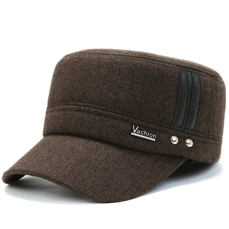 Новинка осенне-зимняя шерстяная плоская шапка 2021 для мужчин среднего возраста