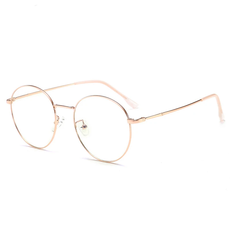 Rose Gold Новые женские и мужские Оптические анти синие Lgiht фотохромные очки круглые компьютерные защитные игровые очки модные синие блокирующие Eyegl - Цвет оправы: Rose Gold
