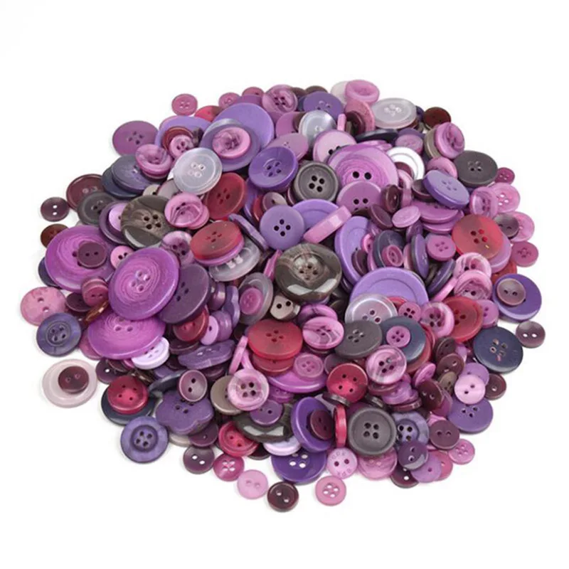 600pcs purple mix 600 шт 2 отверстия/4 отверстия круглые пластиковые пуговицы синяя серия Разноцветные полимерные пуговицы, аксессуары для одежды DIY - Цвет: 600pcs purple mix