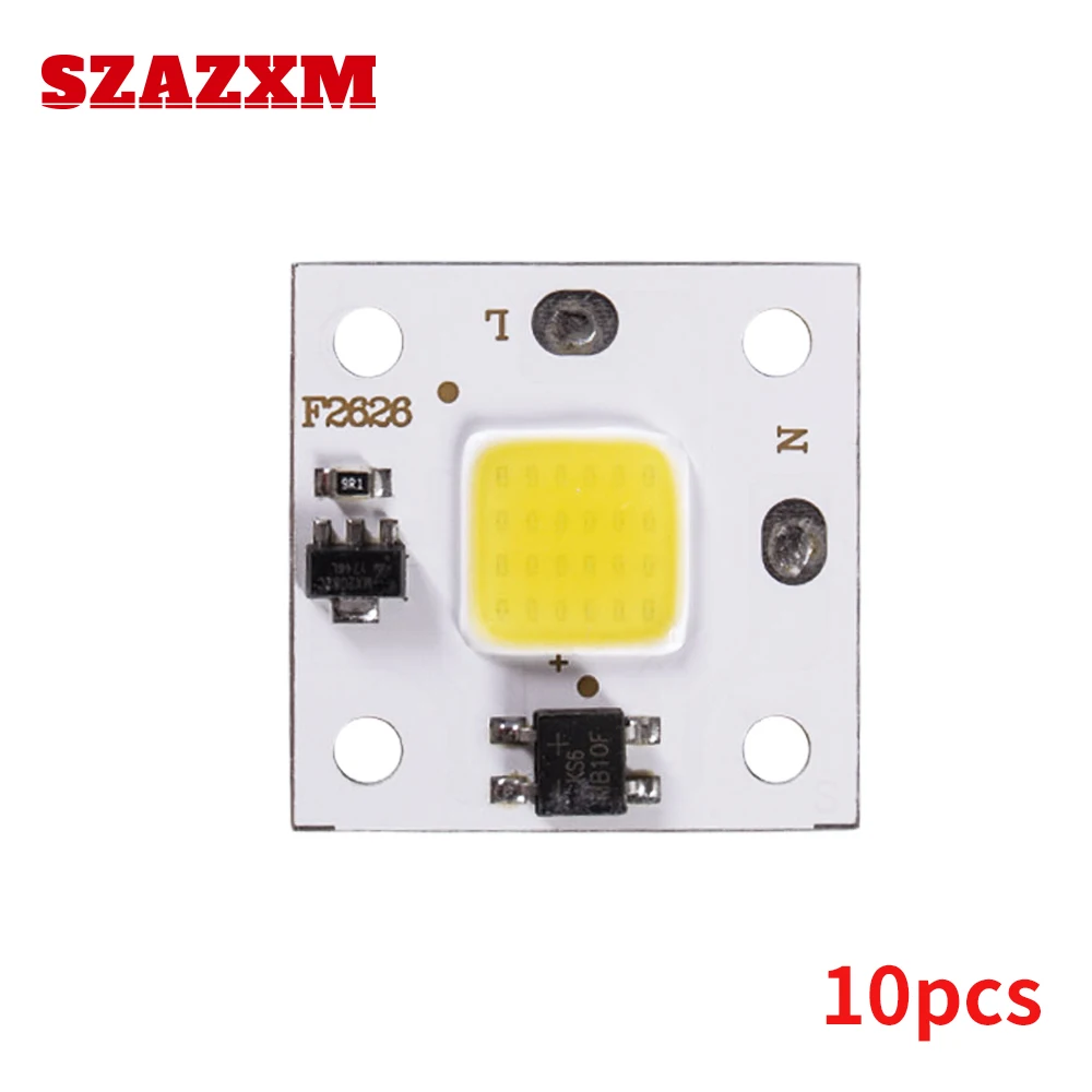 

SZAZXM Ultraviolet Led Chip 110v 10W Warm White 10pcs Cip Led Cob 220v Dimmer for Leds 12v Grow Light Chip Panel Round Chips