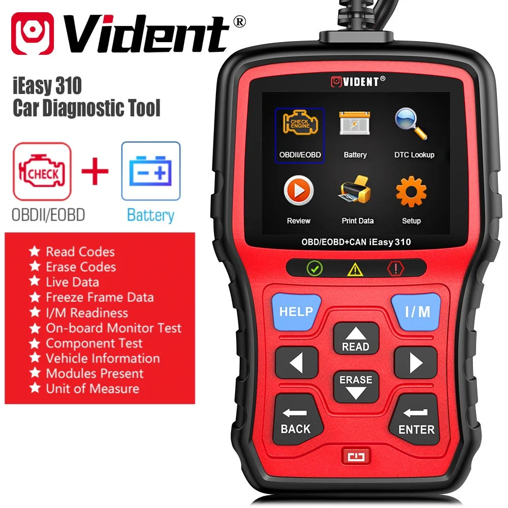 Автомобильный диагностический прибор Vident iEasy310 CAN OBDII/EOBD считыватель кодов