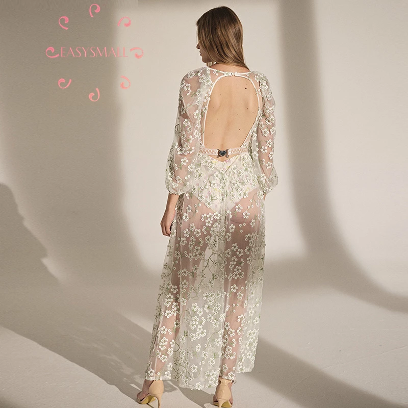 Женское платье с вышивкой EASYSMALL For love lemons сетчатые высококачественные вечерние