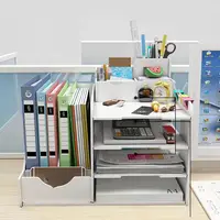 Desk Organizer Magazine Holder Newspaper Rack Stationery Storage Box for Document Letter File Tray Home Office School Supplies